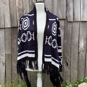 Charlotte Russe Asymettrical Fringe Shrug Wrap